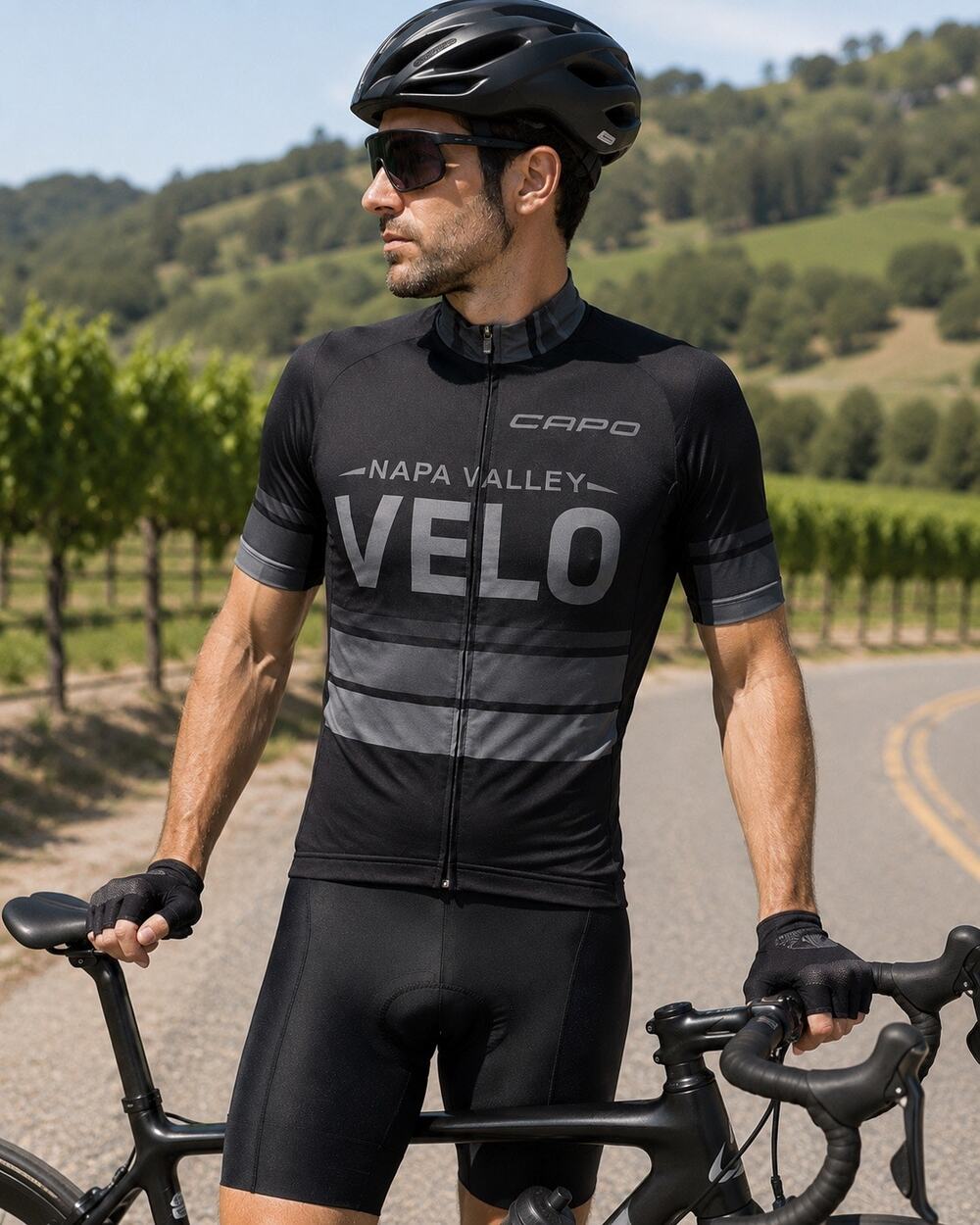 Capo Napa Valley Velo Cycling Jersey Full Zip Made in Italy Men’s Small